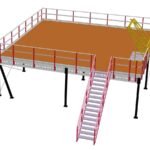 Plateforme de stockage 7x7m, capacité de charge 500 kg/m²